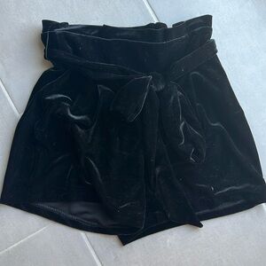 Express black velvet shorts